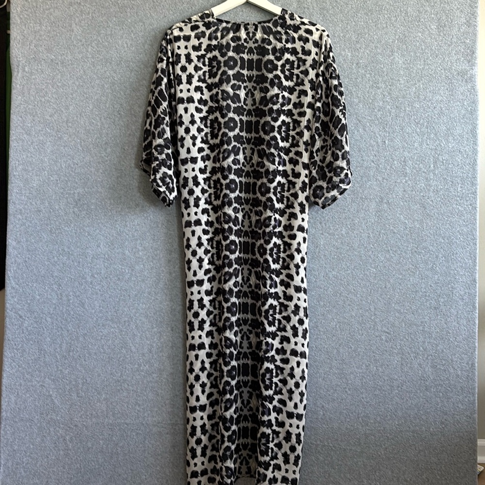 Steve Madden | Duster Kimono Beach Coverup Boho Sheer (OS) Animal Print - Picture 3 of 8